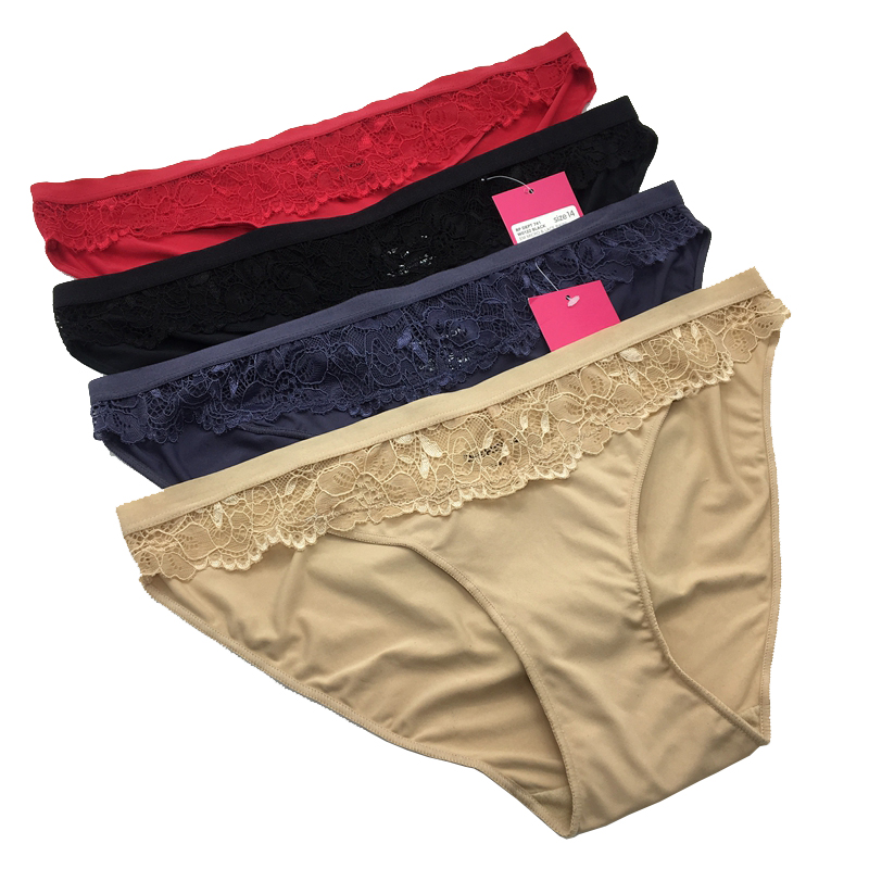 高弹贴身女士蕾丝边甜美风三角裤