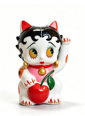 贝蒂招财猫陶瓷摆件豹猫乔迁送礼开业貌美如花