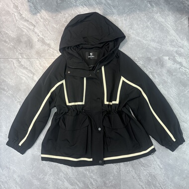 1.2PX 高端拼接撞色冲锋衣外套女秋冬休闲宽松显瘦风衣夹克