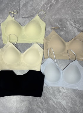 6.8朵朵m 10A抑菌内衣女银丝细肩带山茶花超薄凉爽裸感无痕文胸