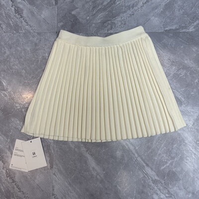 1.9欧y喜 白色a字半身裙女春精致法式气质减龄高腰纯欲风百褶短裙