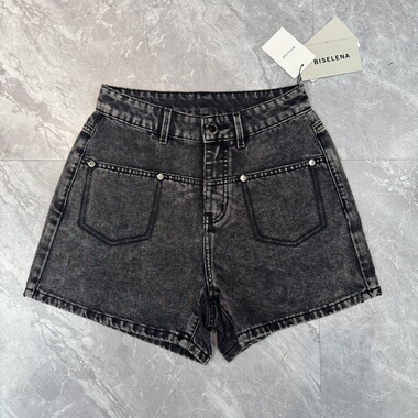 9.13 贝X妮 柜469 高腰宽松阔腿显瘦牛仔裤品牌撤柜休闲短裤