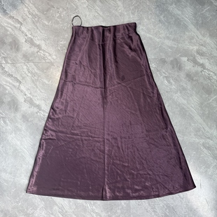 1.30IYF 高腰半身裙女高级感缎面a字裙气质垂感裙子 仿醋酸法式