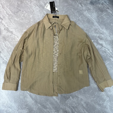 9.30麦xun 秋季休闲宽松莱赛尔天丝长袖衬衣+背心上衣两件套装