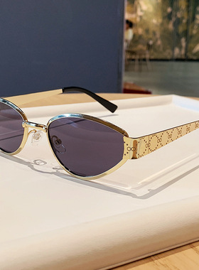 欧美时尚气质金属猫眼墨镜女跨境复古小框ins网红同款太阳镜防晒