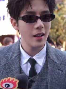 王安宇同款复古黑色猫眼小框墨镜韩版潮型男2026年新款度假太阳镜