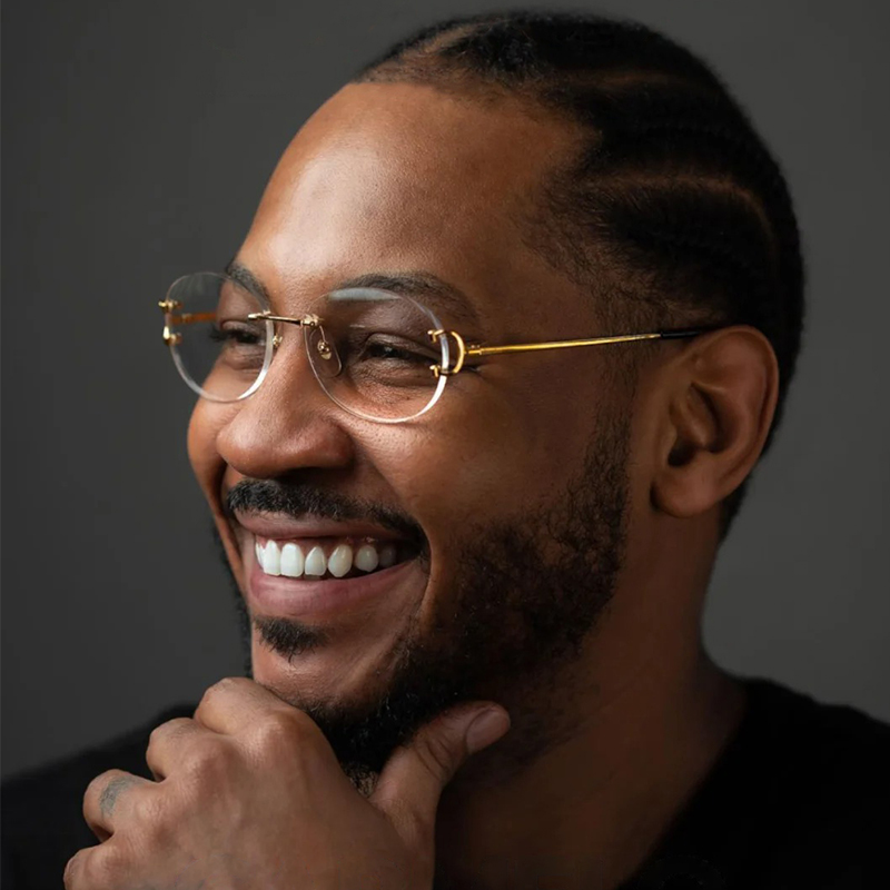 安东尼同款百搭无框眼镜男款高级感美式嘻哈斯文败类金丝眼睛镜框