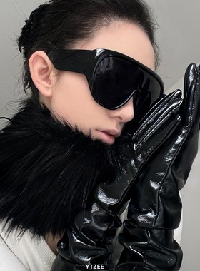 欧风复古老钱风大框墨镜女黑色连体蛤蟆镜圆脸显瘦遮阳太阳眼镜潮