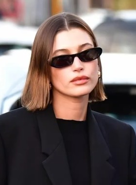 海莉同款超轻小窄框猫眼墨镜女款2025新款小脸欧美风超酷太阳眼镜