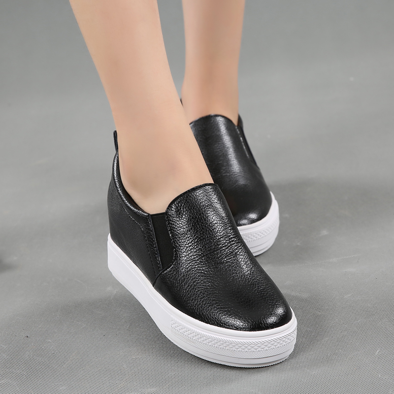 白鞋女秋冬季小码女鞋内增高厚底