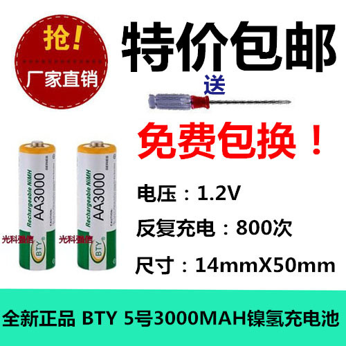 12粒号充电池BTYAA五号
