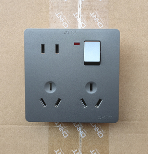 正泰开关插座一开八孔 86型面板一开单控八孔插座带LED指示灯10安