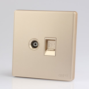 正泰开关插座86型 C21202电视电脑面板组合一联电视电脑组合 NEW2