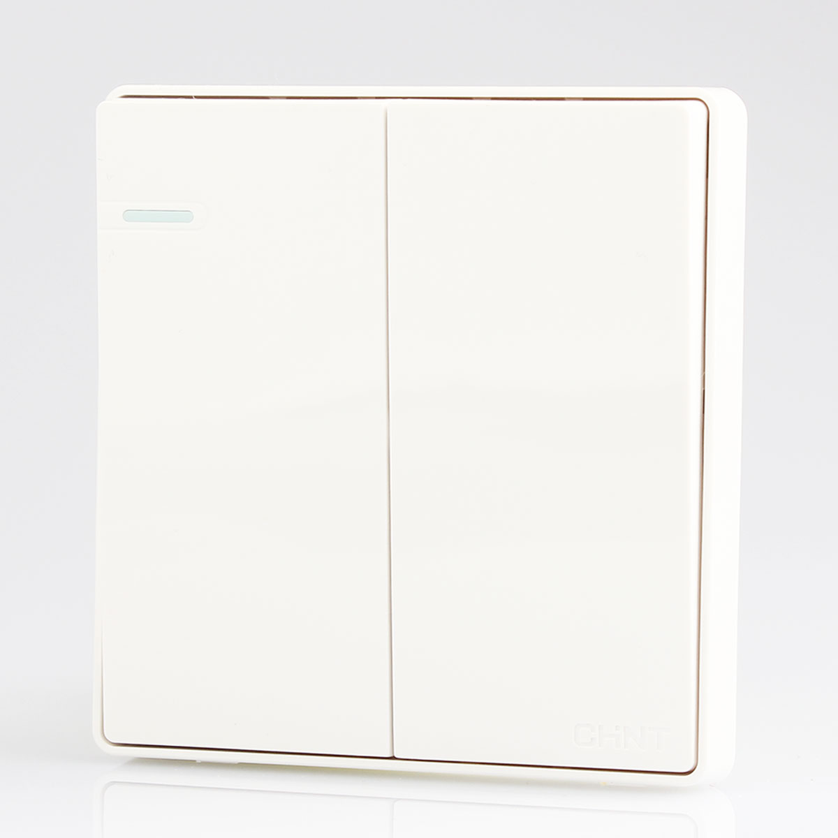 正泰开关插座86型 NEW2-C00400二开双控带钢架16A开关面板二联双