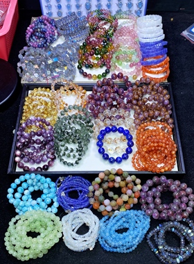 直播专拍 天然水晶彩宝首饰批发 超级七烟花碧玺坦桑石极光23