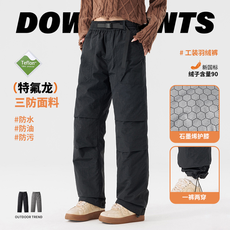 东北冬季女款旅游工装羽绒裤