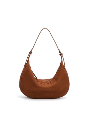 2025秋季新款磨砂月牙包小众设计单肩斜跨手提包2657棕色