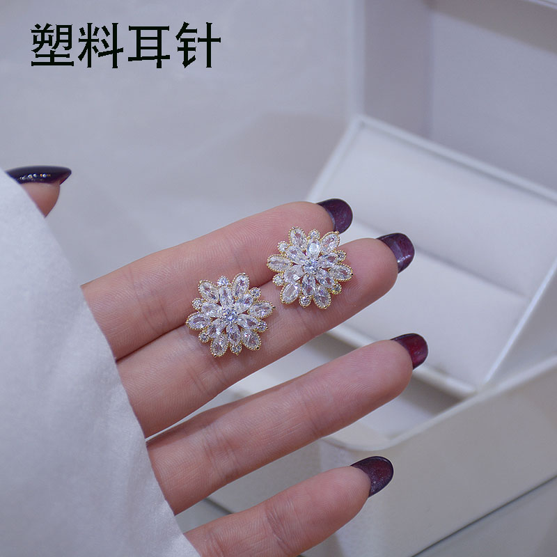 消炎925银针镀14K真金轻奢耳钉