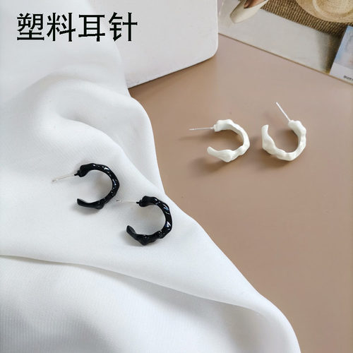 塑料耳针S925银针不规则网红耳环