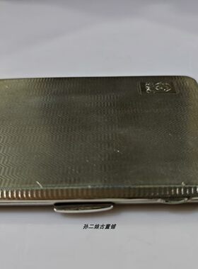 英国古董银器伯明翰产纯银手工打造满工錾刻纹烟盒卡片盒1921年