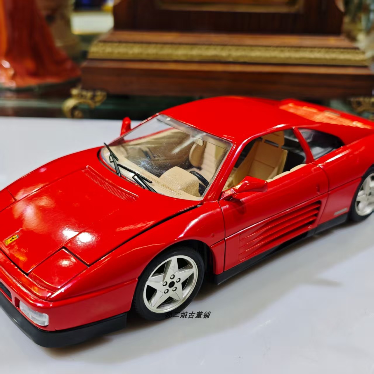 意大利产Bburago Ferrari348tb法拉利合金仿真车模中古1989年1/18