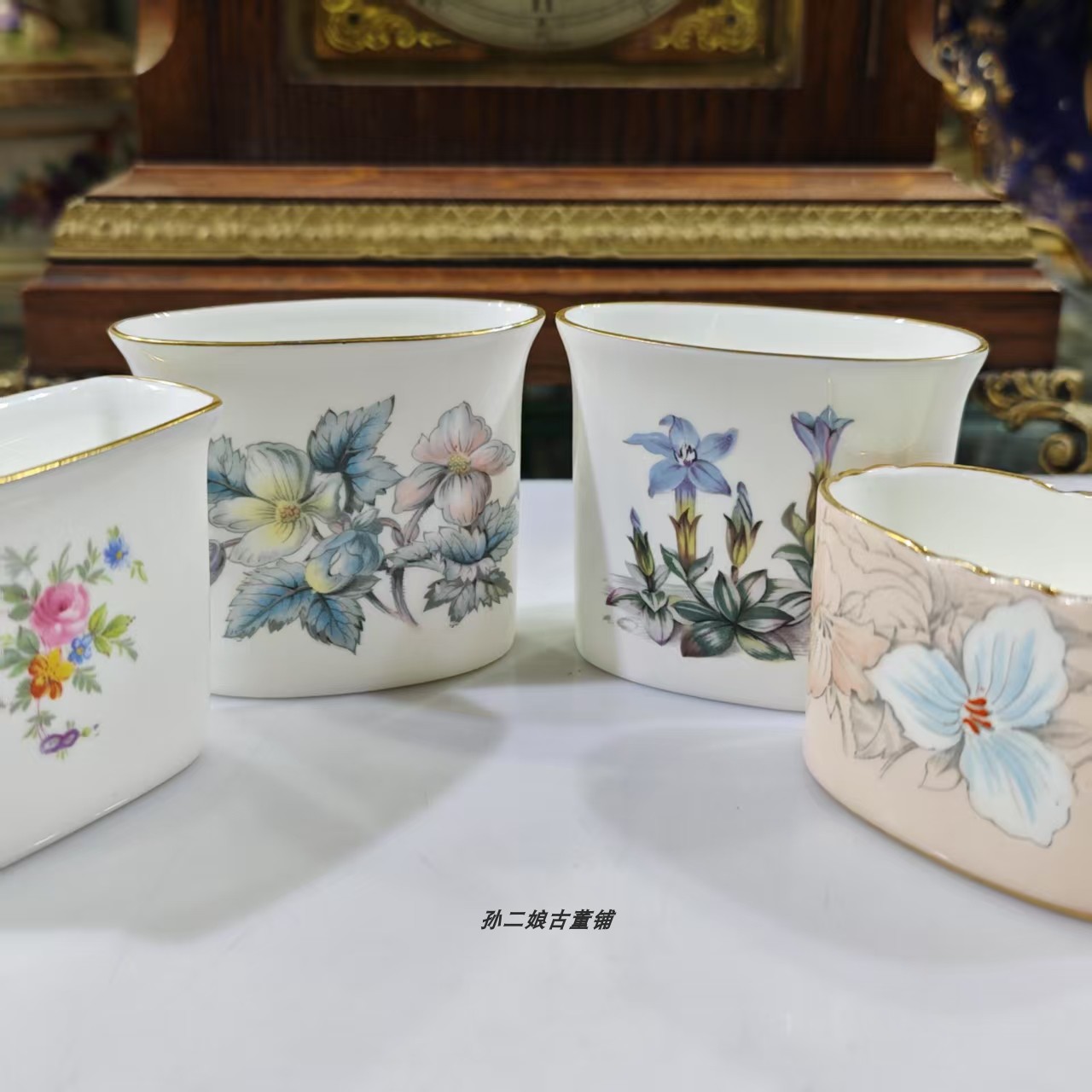 英国原产Royal Worcester Aynsley Minton骨瓷牙签罐收纳罐中古瓷
