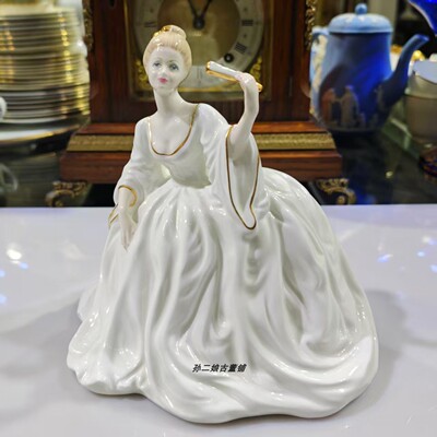 英国原产Coalport镏金骨瓷淑女瓷偶家居装饰摆件手工制作中古绝版