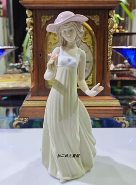 西班牙产Nao By Lladro雅致瓷偶社交淑女家居装饰摆件中古1990年