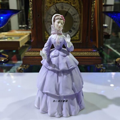 英国原产Royal Worcester精骨瓷淑女瓷偶家居装饰摆件中古1978年