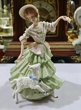 英国原产Wedgwood瓷雕童话故事玛丽有只小羊瓷偶家居装饰摆件中古