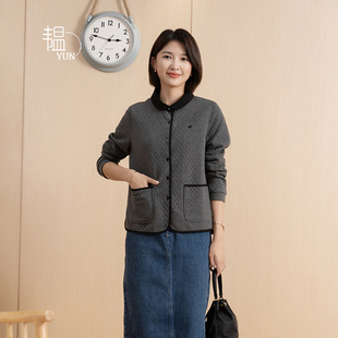 YUN韫棒球服女款春季女士短款夹棉中年女式棉服外衣短外套女长袖