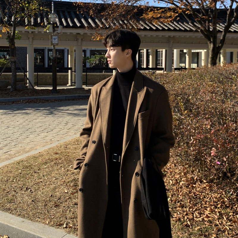 ASCLO男装韩版秋冬加厚毛呢大衣中长款过膝冬季风衣呢子外套大衣,男装,毛呢大衣,淘宝优惠券,粉丝福利购,淘宝优惠卷