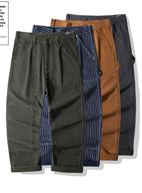 OKONKWO B01伐木工人裤阿美咔叽WABASH条纹牛仔工装裤帆布长裤