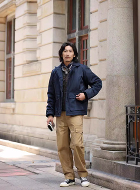 OKONKWO冬季AL-1海军飞行员夹克外套男士羊毛加厚飞行服棉服