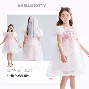 网纱公主裙清凉透气连衣裙蓬蓬婴幼童宝宝裙 新款 HELLO KITTY夏季
