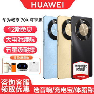【12期免息+咨询优惠】Huawei/华为 畅享 70X 尊享版手机 巨鲸长续航 麒麟8000芯片华为官方旗舰店鸿蒙智能