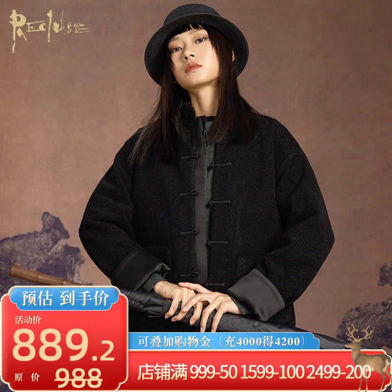 RECLUSE宗镜冬款国潮羊羔绒加厚外套新中式改良内里印花设计唐装
