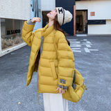 新标90白鸭绒高克重牛仔拼接立领羽绒服2C119-1127-P430-638，女装羽绒服，2C119
