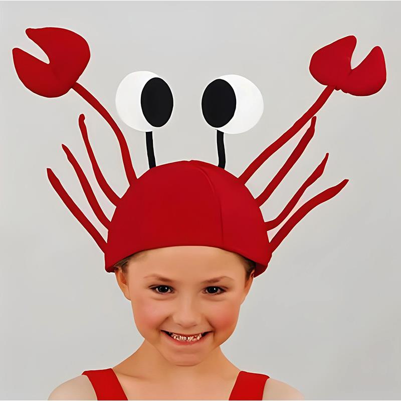 动物帽子搞笑卖萌儿童成人龙虾螃蟹帽搞怪头饰节日演出道具鬼节万