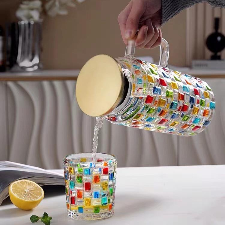 冷水壶玻璃耐高温高颜值装凉白开水大容量泡茶瓶冰箱家用水杯