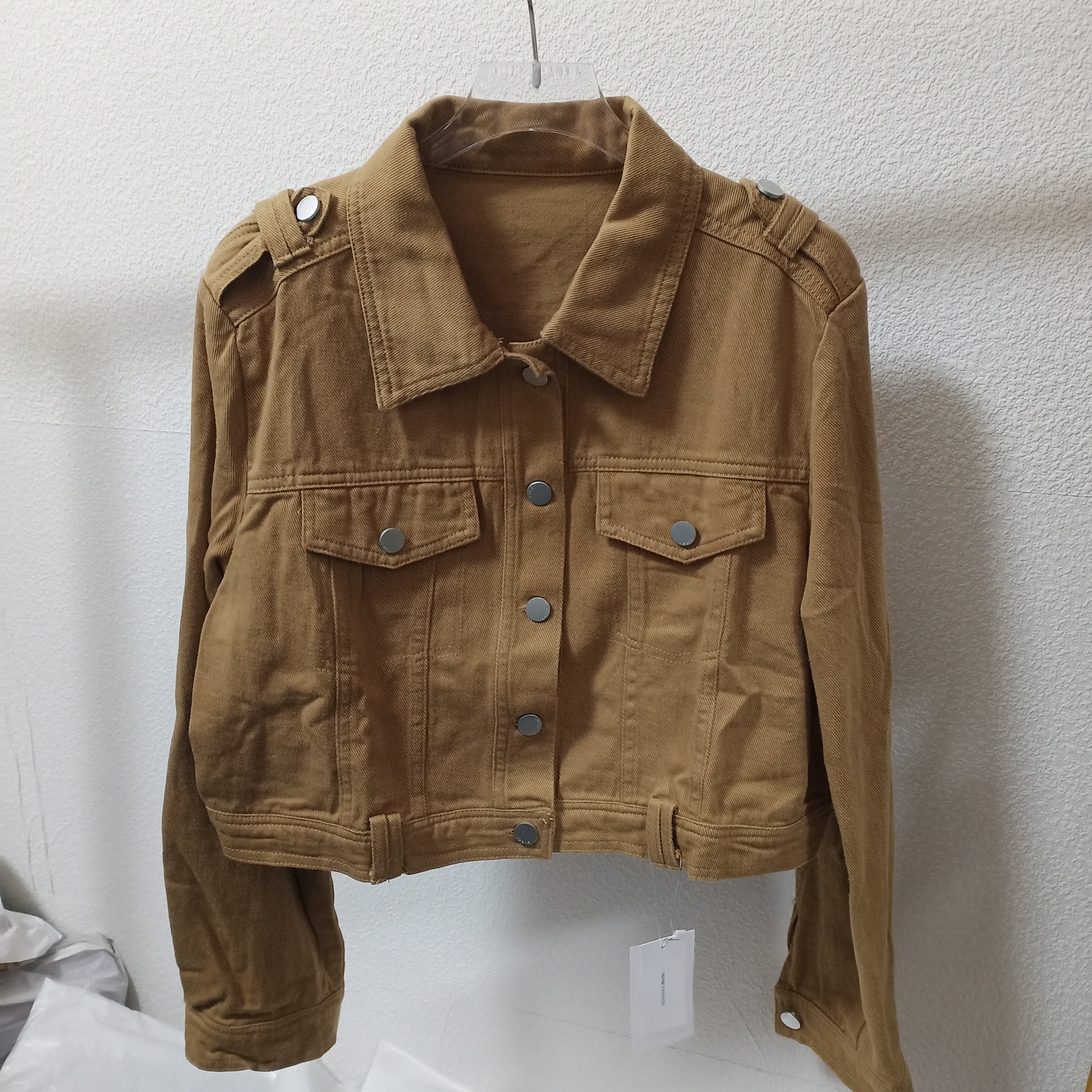 2026年春秋新款韩版时尚翻领长袖牛仔短款外套女休闲百搭外搭上衣,女装/女士精品,短外套,淘宝优惠券,粉丝福利购,淘宝优惠卷