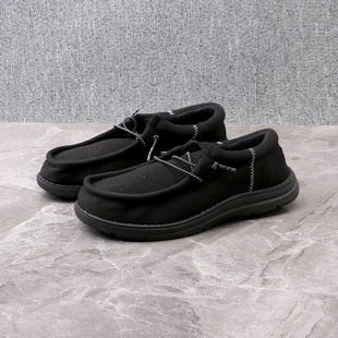 出口外贸 男士轻便夏季布鞋减震耐磨舒适系带套脚懒人鞋运动鞋