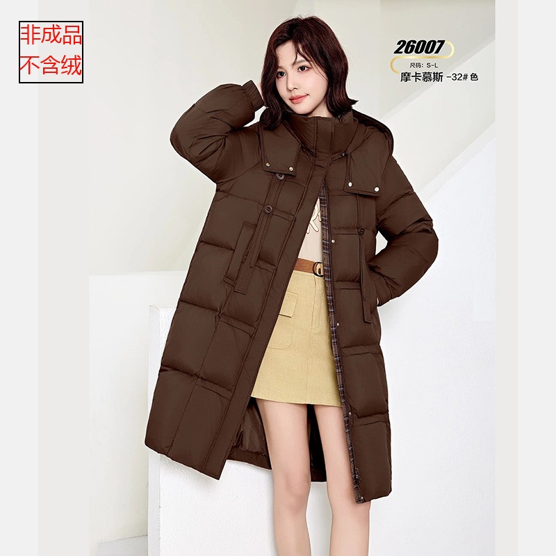 2025新款26002羽绒服九半成品冬女长款休闲面包服衣皮壳翻新定做