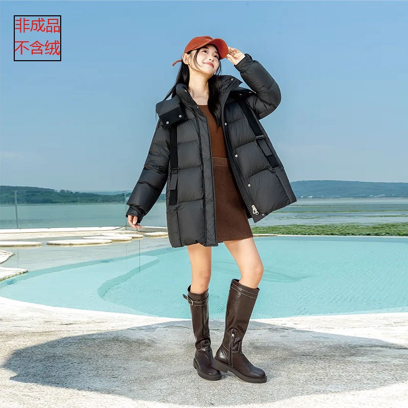 2025新款807羽绒服九半成品冬中长宽松泡芙面包服衣皮壳翻新定做