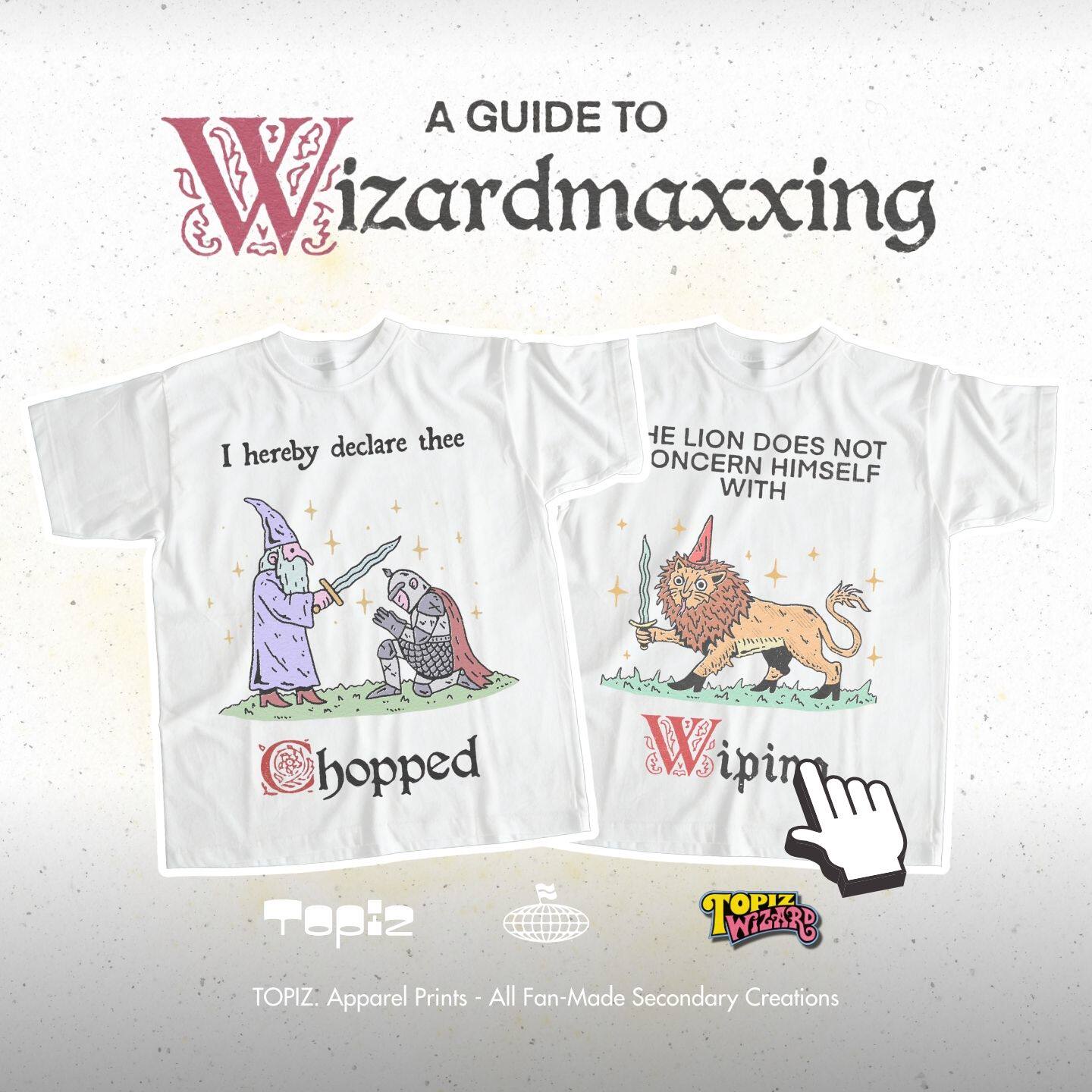 Wizard Vintage美式复古短袖T恤男女宽松大码重磅纯棉哥布林跑团 - 实物图