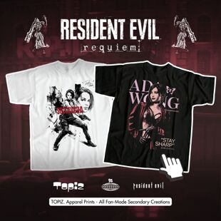 RESIDENT EVIL生化危机安魂曲美式复古直喷短袖T恤男女大码 TOPIZ