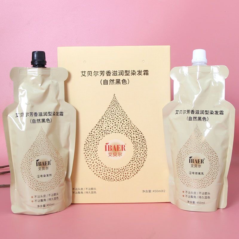 艾贝尔金菊染发膏金菊男士女士自然黑色植物染发剂清水黑油焗油膏