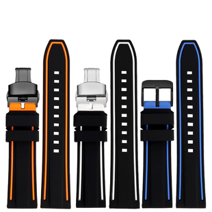 卡特文适用MIDO美度舵手M038表带M038431a男防水硅胶橡胶配件22mm