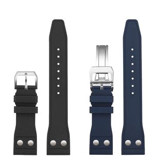 适配万国手表带iwc葡萄牙7飞行员柏涛菲诺计时小王子氟橡胶表链男
