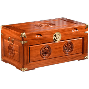 香樟木箱子全实木雕花收藏箱婚嫁陪嫁箱字画箱书画箱储物结婚箱子